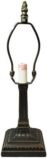 Mission Metal Lamp Base, Dark Bronze Finish With Gold Highlights, Nicely Weighted, 12" Tall